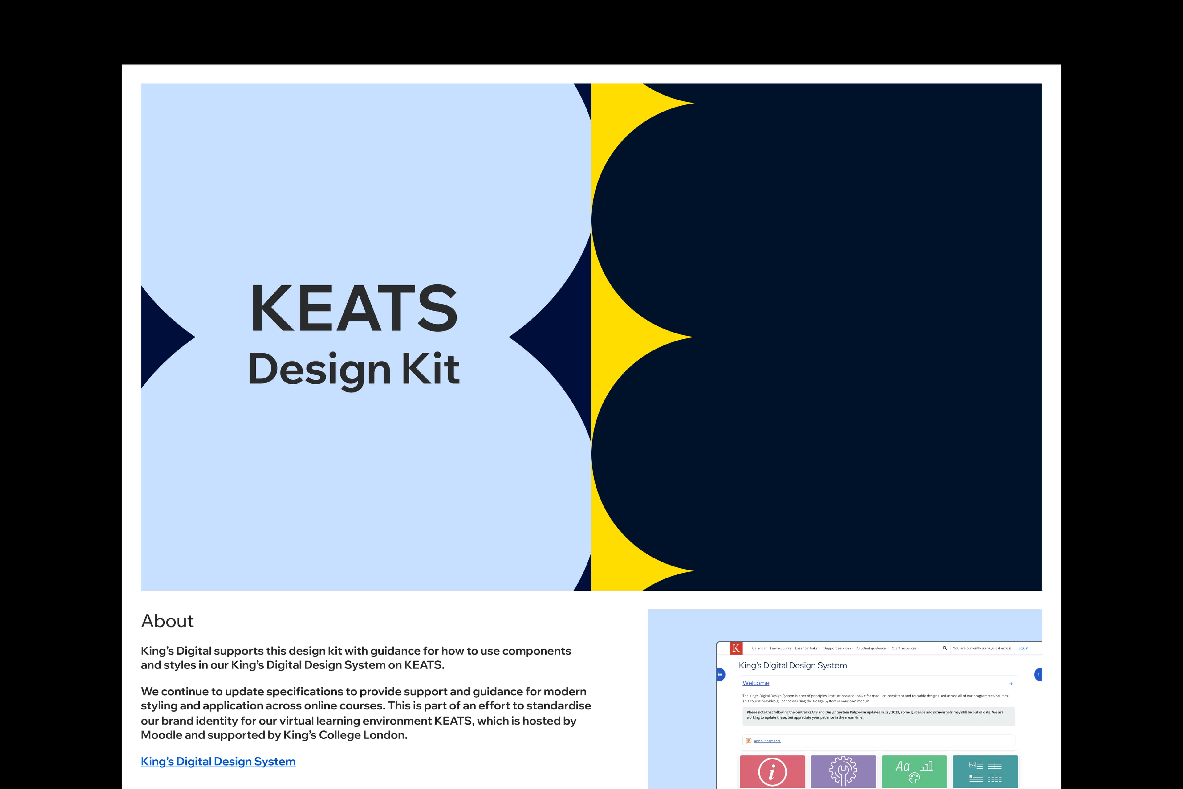 Snapshot of the KEATS Design Kit guide in Figma.